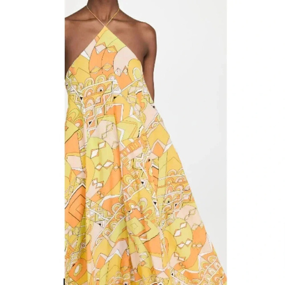 S/W/F x REVOLVE Halter Maxi Dress Poolside Print Boho Resort TENCEL Size L - Picture 3 of 15